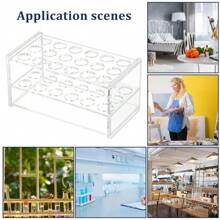 1pc 18 Sockets Acrylic Clear Test Tube Rack Transparent Acrylic Test Holder Rack Centrifuge Tube Holder Labortory Display Stands Lab Supplies 16mm Diameter For Test Tubes Chemistry Laboratory