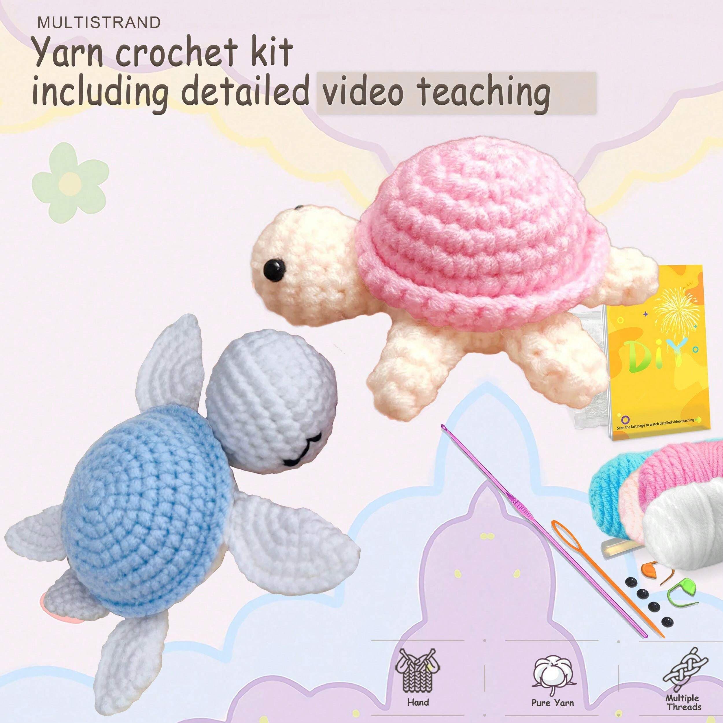 DIY Crochet Kit For Beginners, Amigurumi Stuffed Plants Gift Animal