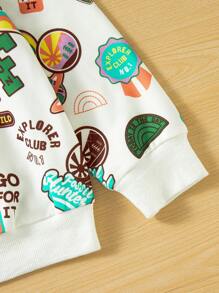 2 Piezas Traje de niño de manga larga con estampado de dinosaurios, pantalón con cordón de color sólido, falso diseño de dos piezas, traje de manga larga de moda y casual, adecuado para niños de 18 meses a 6 años para vestir en primavera y otoño