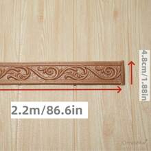 1 rollo de 2.2m de decoración 3D autoadhesiva con relieve, material XPE, tallado floral, elegante y sencillo, a prueba de golpes, impermeable, para decoración del hogar, remodelación, juntas de azulejos, marcos de puertas y ventanas, fondos de TV, zócalos, pegatinas, vinilos decorativos para el hogar, artículos de decoración de primavera para renovar tu hogar, pegatinas de decoración de ramas