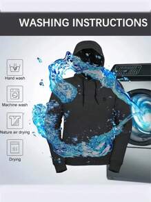 Heated Hoodies For Men - Stay Warm In Winter With Battery-Powered Heat -​ Pullover Hoodie With Pockets For Outdoor Activities,Single Switch Controls Seven Heating Zones (Without Power Supply)