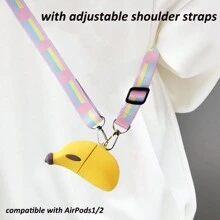 Apple Cute Phone Case Funny Neon 1pc 3D Banana Design Case Compatible With AirPods, Airpods Not Included Kawaii - Yellow - View 17