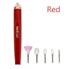 Cordless Electric Nail Drill, Toenail File, Compact And Portable, LED Lighting, 4 Adjustable Speeds, Rechargeable With 5 Polishing Bits - 紅色 - 查看 1