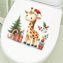 创意圣诞卡通厕所装饰墙贴，防水可移除浴室墙贴 - 多色 - 查看 16
