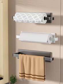 Giá treo khăn giấy nhà bếp, Giá treo giấy cuộn tủ bếp gắn keo, Lưu trữ màng bọc thực phẩm, Khăn lau không cần khoan - Nhiều màu - Xem 9