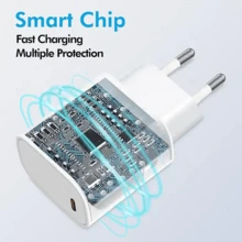 1 件 USB C 充电器，PD 20W 壁式充电器美国/欧盟插头快速壁式充电器，耐用紧凑型 USB-C 电源适配器 - 查看 6