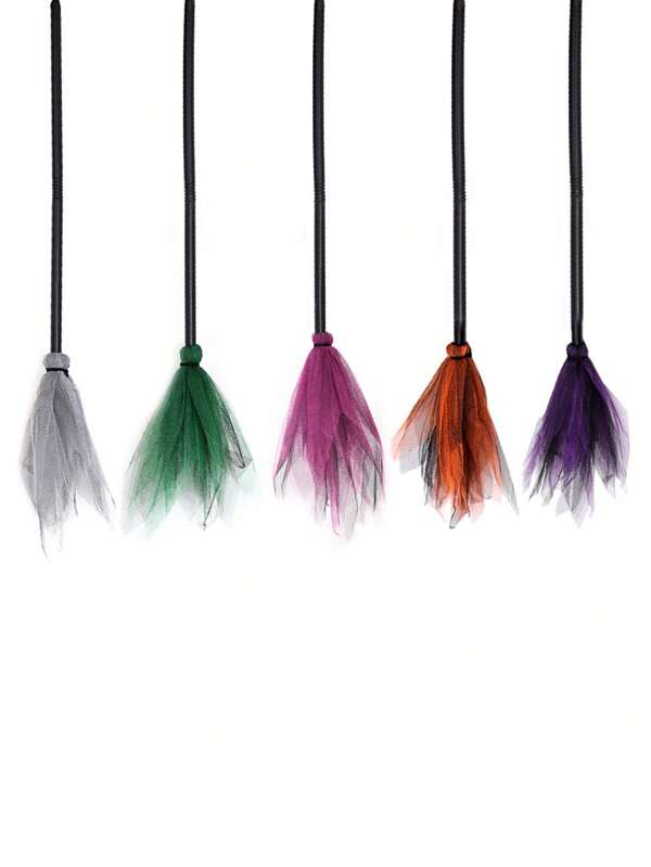 1 Vassoura de Fantasia de Bruxa de Halloween, Acessório de Festa Decorativo Destacável de Halloween Divertido, Presente de Halloween para Crianças no Natal