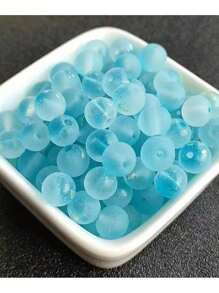 120-Piece Spring Pastel Frosted Glass Beads Set, 8MmRound - Ideal For Diy Bracelets, Necklaces & Creative Jewelry Crafting - Multicolor - View 9