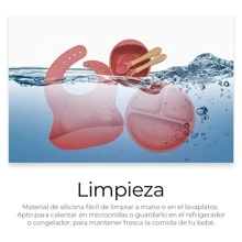 Set De Cubiertos Para Bebés Silicona Plato Antideslizante Material comestible, buen aspecto, ofrezca a sus hijos un entorno seguro para comer - Rosa - Ver 8