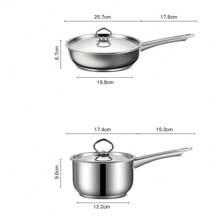 15pcs Cocina Ollas y Sartenes Acero Inoxidable Inducción Cookware Set Juego De Utensilios De Cocina Olla De Acero Inoxidable - Plateado - Ver 4