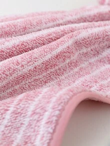 1 件装珊瑚绒柔软手巾，带蝴蝶结，条纹图案，吸水性强，不脱落，带挂环，多功能用于擦手、卸妆 - 彩色 - 查看 10