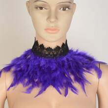 1 Stück Federkragen Natürliche Feder Halskette Gothic Halsband für Steampunk Party Kostüm Karneval Cosplay Fantasy Events Halloween Valentinstag