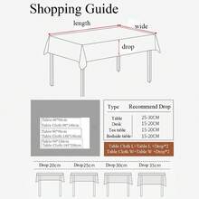 1pc Green Linen Solid Color Natural Table Cloth - Green - View 5