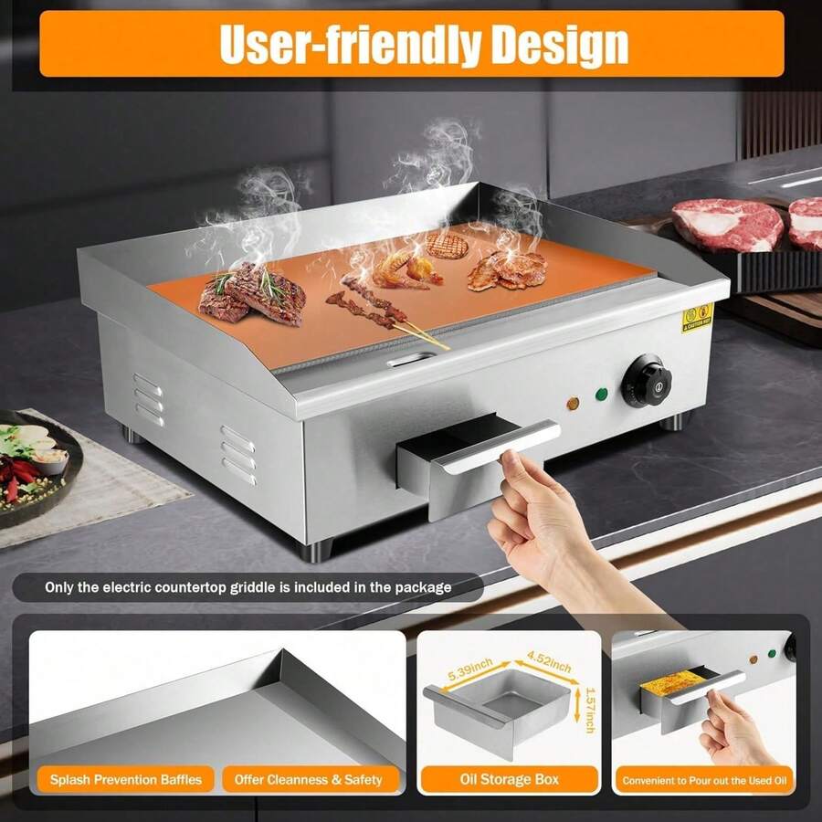 Teppanyaki, Electric Griddle Cooktop Countertop Commercial Flat Top