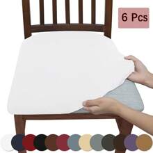 1 szt./4 szt./6 szt. Uniwersalny pokrowiec na stołek z jedwabiu mlecznego, jednolity kolor szczotkowany i wysoce elastyczny pokrowiec na siedzenie krzesła, miękki i wygodny pokrowiec na krzesło, odporny na kurz i brud, odpowiedni do krzeseł jadalnych, biur i wystroju domu, pokrowce na krzesła do jadalni, pokrowce na krzesła do jadalni, pokrowce na krzesła do jadalni, pokrowce na krzesła do jadalni, Forros Para Sillas De Comedor, pokrowce na krzesła, pokrowce na krzesła kuchenne, zestaw 6 pokrowców na krzesła do jadalni