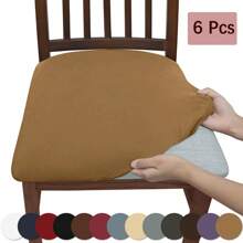 1 szt./4 szt./6 szt. Uniwersalny pokrowiec na stołek z jedwabiu mlecznego, jednolity kolor szczotkowany i wysoce elastyczny pokrowiec na siedzenie krzesła, miękki i wygodny pokrowiec na krzesło, odporny na kurz i brud, odpowiedni do krzeseł jadalnych, biur i wystroju domu, pokrowce na krzesła do jadalni, pokrowce na krzesła do jadalni, pokrowce na krzesła do jadalni, pokrowce na krzesła do jadalni, Forros Para Sillas De Comedor, pokrowce na krzesła, pokrowce na krzesła kuchenne, zestaw 6 pokrowców na krzesła do jadalni
