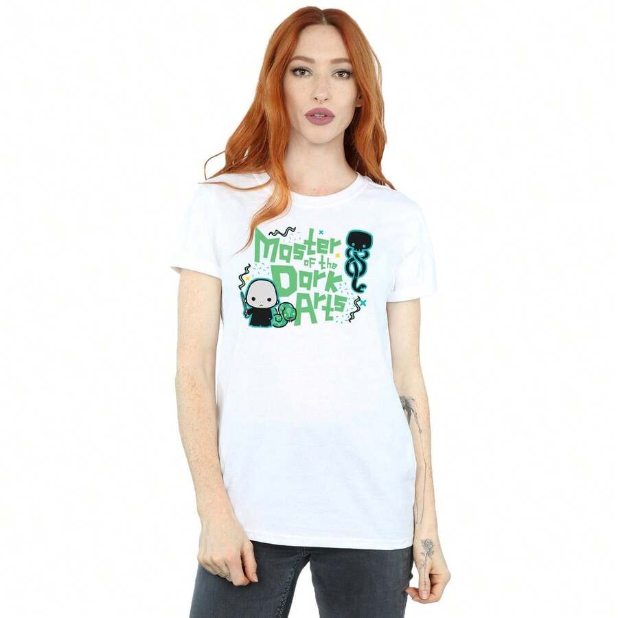 Harry Potter Womens/Ladies Voldemort Dark Arts Junior Cotton Boyfriend T-Shirt (White) - White - View 1