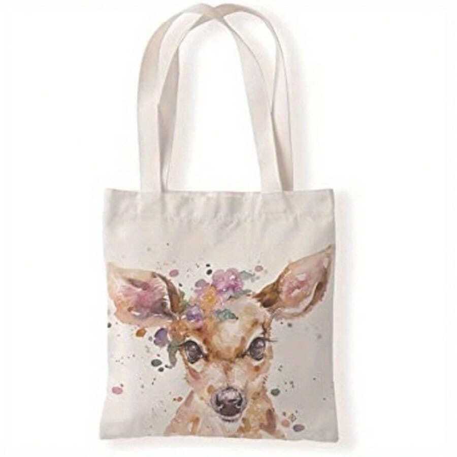 Women's Cute Canvas Handbag Machine Washable And Reusable Suitable For