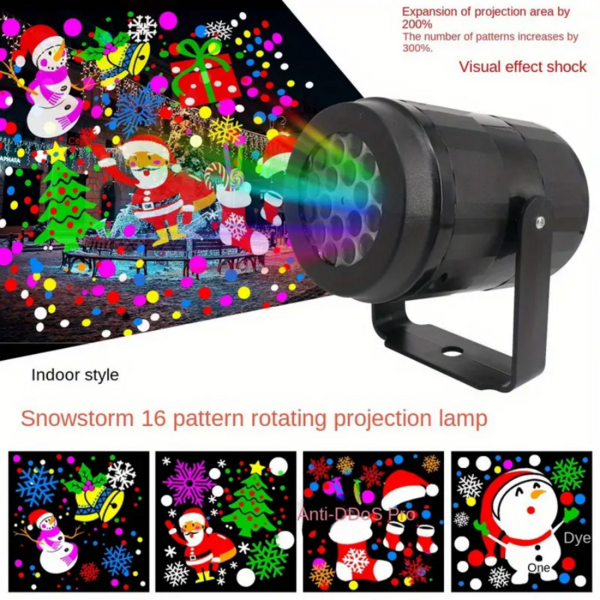 Proyector de Navidad alimentado por USB con patrones giratorios de LED - Perfecto para decoración navideña al aire libre, fiestas de copos de nieve, ambiente del dormitorio - Ideal para sala de cine en casa, sala de juegos, jardín y celebración de bodas, decoración de habitación, decoración navideña, luces de Navidad, decoración de dormitorio, decoración del hogar, decoración de fiesta, decoración festiva, regalo de Navidad, decoración del árbol de Navidad, adornos