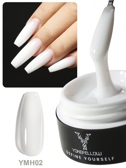 YOKEFELLOW 1 pezzo YOKEFELLOW 15g Gel costruttore per estensione unghie bianco latte, per arte di unghie e design, gel per estensione unghie, gel colorato per tutte le stagioni e rinforzante unghie a lunga durata, facile da usare a casa o in salone, ottimo anche come regalo scolastico per donne, 15g 0.5oz