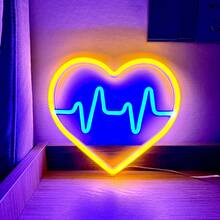 1 Stück Neon Herz-förmiges Dekorationslicht, Neon-Schild Größe 9.64x8.56in/24.5x21.5cm, batterie- oder USB-betriebenes LED-Dekorationslicht für Wand, Zimmer, Zuhause, Feiertage, Heiratsantrag, Geburtstag, Valentinstag, Muttertag, Abschluss, Weihnachten