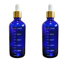 2 件 5-100 毫升棕色、蓝色、绿色玻璃刻度滴管瓶，带刻度，精确液体分配器，可重复使用，适用于美容院和家庭 - 彩色 - 查看 11