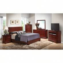 Glory Furniture Aaron G1855-QB-UP Queen Bed, LIGHT BROWN