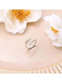 Women's Adjustable 925 Sterling Silver "I Can Do All Things" Jesus Cross Ring, Fashion Christian Jewelry, Anniversary Gift For Her