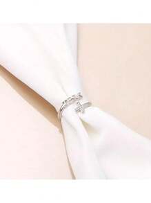 Women's Adjustable 925 Sterling Silver "I Can Do All Things" Jesus Cross Ring, Fashion Christian Jewelry, Anniversary Gift For Her