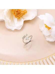 Women's Adjustable 925 Sterling Silver "I Can Do All Things" Jesus Cross Ring, Fashion Christian Jewelry, Anniversary Gift For Her