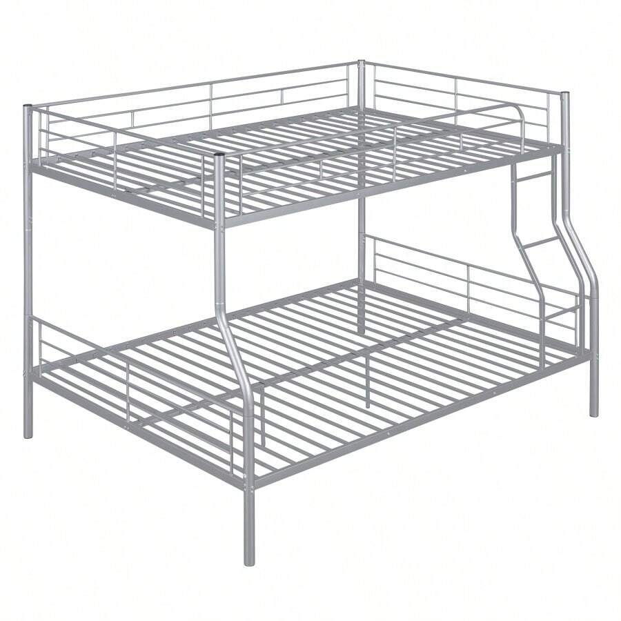 Full XL Over Queen Metal Bunk Bed, Sliver SHEIN USA