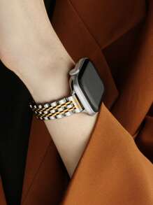 不锈钢表带兼容 41 毫米 40 毫米 38 毫米 45 毫米 44 毫米 42 毫米，适合 Series 10/9/8/7/6/5/4/3/2/1/SE/SE2，纤薄奢华表带 + 屏幕保护膜 - 彩色 - 查看 5