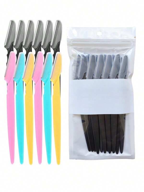 3/6/12 Set Eyebrow Razor Eyebrow Trimmer Women Men Face Razor Hair Remover Eye Brow Shaver Blades For Cosmetic Beauty Makeup Tools