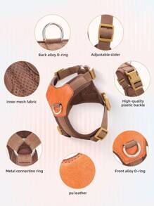 1 pieza Arnés retro para perros, con cinta ajustable y de alta calidad, malla transpirable que hace que su perro se sienta cómodo en todo momento. - Multicolor - Ver 2