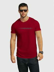 Space Agency Men's T-Shirt 100% Cotton - 酒紅色 - 查看 1