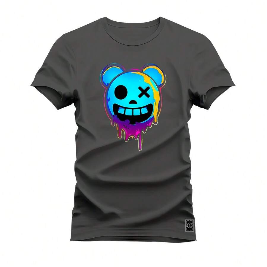 Nexstar Street Premium Cotton Printed T-Shirt Toxic Grin - 深灰色 - 查看 1
