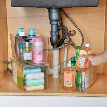 Vtopmart 8 Pack Clear Stackable Storage Bins With Lids,13 Inch*7.4 Inch*7 Inch XL Large Plastic Containers With Handle For Pantry Organizer And Storage,Perfect For Kitchen,Fridge,Cabinet, Closet,Bathroom Organization - 無色 - 查看 7