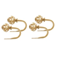 2/4 piezas Ganchos de cortina de papel de aluminio y metal de resina, colgadores de cortina decorativos duraderos, sujetadores de cortina de fácil instalación, para dormitorio, sala de estar, baño, ventanas del patio - Multicolor - Ver 13