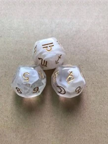 12pcs/Set Double-Color Starry Symbol Dice, 12-Sided Constellation Dice, 12-Sided Lucky Star System Dice, 3pcs (Random Style) - Multicolor - View 5