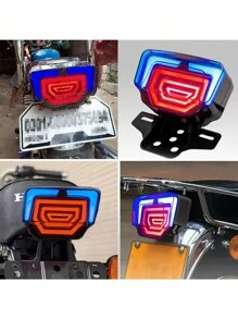 Luz Trasera Moto Faro Trasero Universales Stop Luces - Amarillo - Ver 9