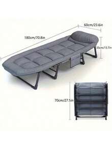 Lunch Break Folding Bed Office Single Bed Artifact Simple And Portable Hospital Escort Camp Bed Nap Bed With Mattress Adjustable Folding Chair 1pc - Grey - View 9
