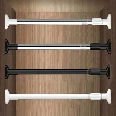 FEPK 1 Stück Teleskopstange aus Edelstahl, multifunktionale Duschvorhangstange, Kleiderstange, Schuhregalspeicherstange, ausziehbare Stange für Studentenzimmer, Duschvorhangstange ohne Bohren, verstellbare Wäschetrockenstange, Querablage, Vorhangstange für Türen, Balkon & Fenster, Badezimmer Accessoires Heim Badezimmer Dekoration Herbstdekoration Schulanfang