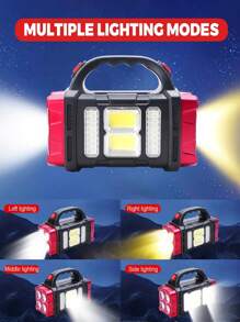 2PCS Ultra Bright LED Solar Camping Light, Double-Sided Solar Searchlight, 4 Lighting Modes,1200mAh,With COB Side Lights, USB Rechargeable, Used For Hiking, Outdoor Exploration, Hunting, Fishing, Patrol, And Emergency Lighting (Including Battery)