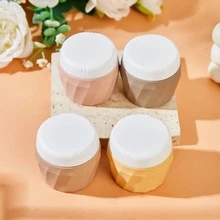 4 lọ silicon du lịch, hộp đựng du lịch chống rò rỉ được TSA chấp thuận có túi đựng mỹ phẩm, kem - Nhiều màu - Xem 4