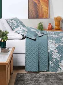 3 Piece Quilt Kit King\Queen\Double\Single 200 Thread Count Percale Double-Sided Quilted Printed Avere - 春天 - 查看 3