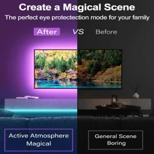 TK99SW LED 灯带，USB 供电，带 24 键遥控器，多色模式可调，多种尺寸可选，带自粘性，适用于电视、电脑显示器背光、节日、室内家居装饰 - 彩色 - 查看 6