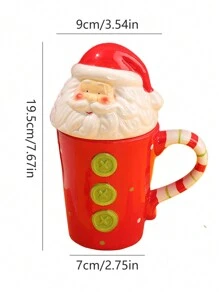 1 pezzo Tazza in ceramica creativa a cartone animato, stile carino da studente, adatta per Natale, tazza per il latte