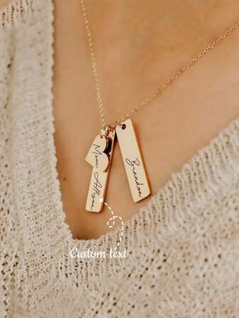 1 pieza Collar de acero de titanio personalizado con 3 nombres, regalo personalizado para mujer, collar de mamá, regalo tallado, joyería hecha a mano, regalo familiar, regalo significativo