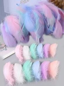 100/300PCS Goose Feathers For Crafts 4-8cm 8-12cm Swan Plumes DIY Gift Package Handmade Wedding Party Handicraft Accessories Decoration Dream Catcher Feathers,Christmas Valentine Day - Multicolor - View 1