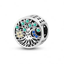 1 Pc Silver Color Sparkling Zirconia Infinite Life Tree Family Forever Sweet House Sister Mother And Daughter Pendant Charm Fit Original Bracelet Necklace Beads For Diy Jewelry Making Women Jewelry Gift For Mom Sister Best Friend ﻿